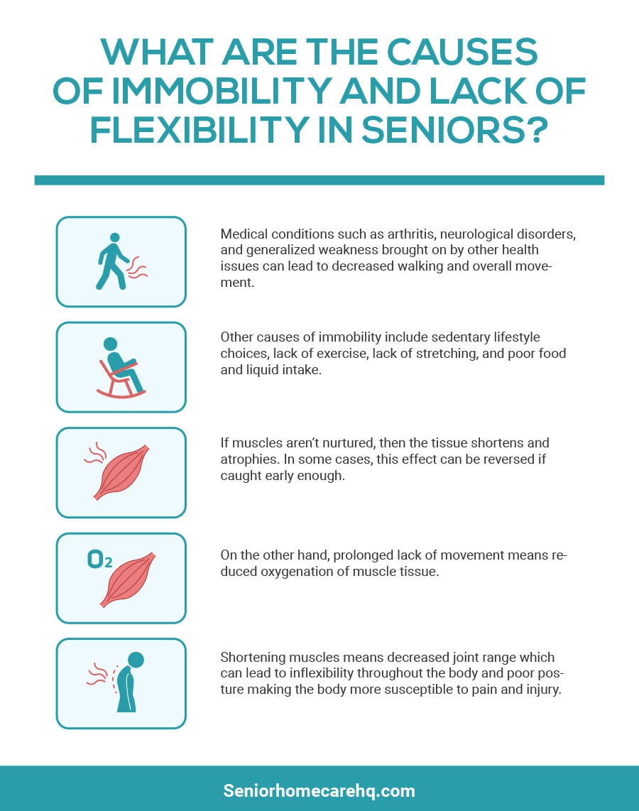 Causes of Immobility and lack of maintaining flexibility in seniors