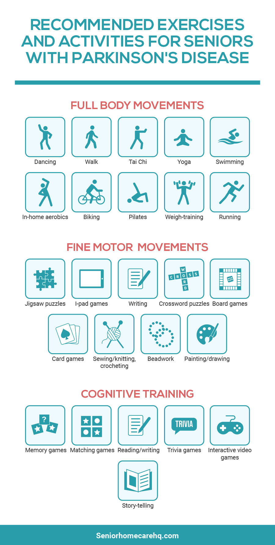 recommended exercises and activities for seniors with parkinson's disease
